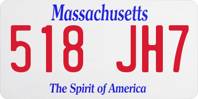 MA license plate 518JH7
