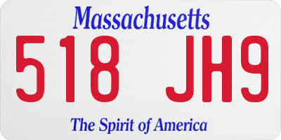MA license plate 518JH9