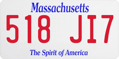 MA license plate 518JI7