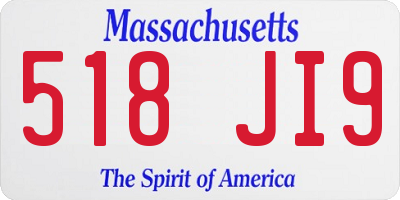 MA license plate 518JI9