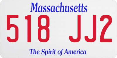 MA license plate 518JJ2