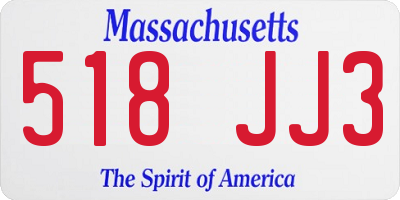 MA license plate 518JJ3