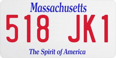 MA license plate 518JK1