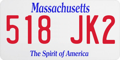 MA license plate 518JK2