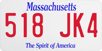 MA license plate 518JK4