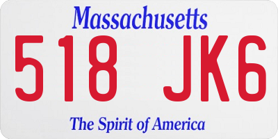 MA license plate 518JK6