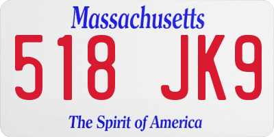 MA license plate 518JK9