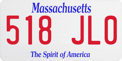 MA license plate 518JL0