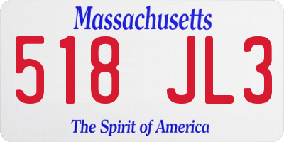 MA license plate 518JL3