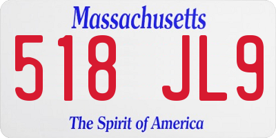 MA license plate 518JL9