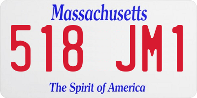MA license plate 518JM1