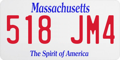 MA license plate 518JM4
