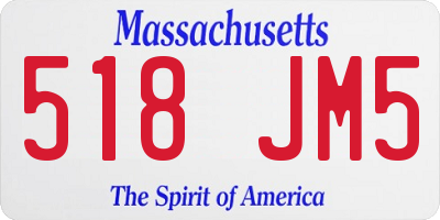 MA license plate 518JM5
