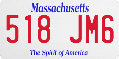 MA license plate 518JM6
