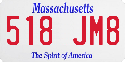 MA license plate 518JM8