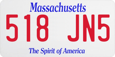 MA license plate 518JN5