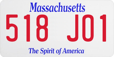 MA license plate 518JO1
