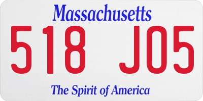 MA license plate 518JO5