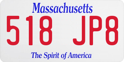 MA license plate 518JP8