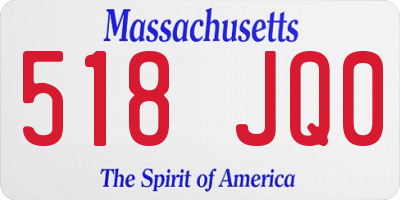 MA license plate 518JQ0