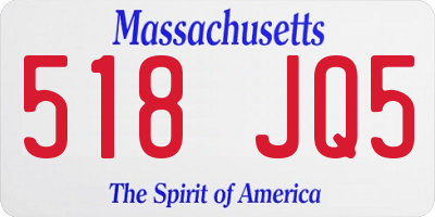 MA license plate 518JQ5