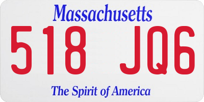 MA license plate 518JQ6