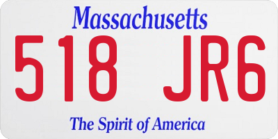 MA license plate 518JR6