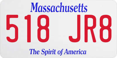 MA license plate 518JR8