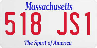 MA license plate 518JS1