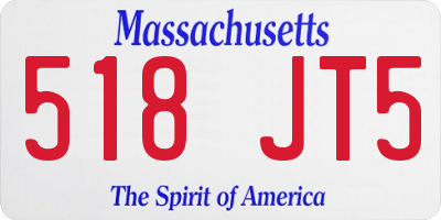 MA license plate 518JT5