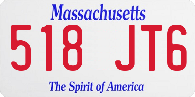 MA license plate 518JT6