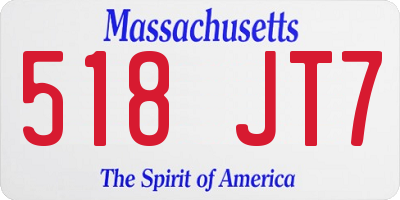 MA license plate 518JT7