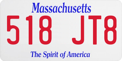 MA license plate 518JT8