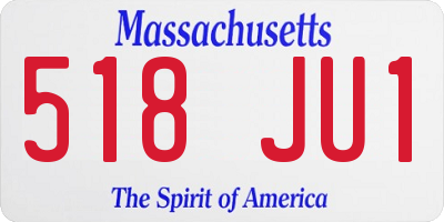 MA license plate 518JU1