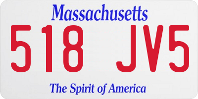 MA license plate 518JV5