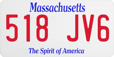 MA license plate 518JV6