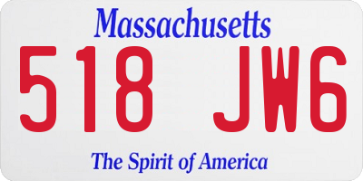 MA license plate 518JW6