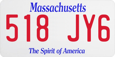 MA license plate 518JY6