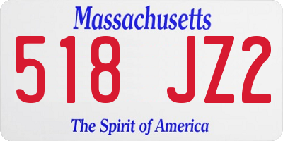 MA license plate 518JZ2