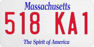 MA license plate 518KA1
