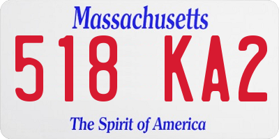 MA license plate 518KA2