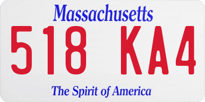 MA license plate 518KA4