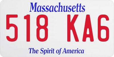 MA license plate 518KA6