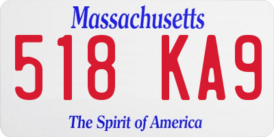 MA license plate 518KA9