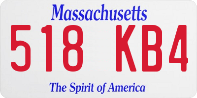 MA license plate 518KB4