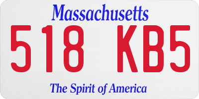 MA license plate 518KB5