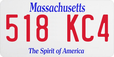 MA license plate 518KC4