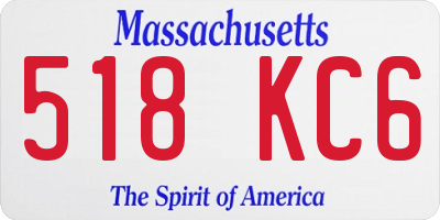 MA license plate 518KC6