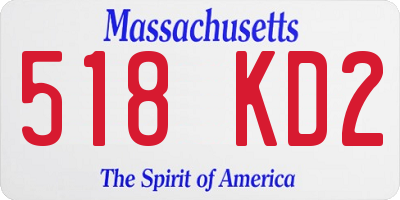MA license plate 518KD2