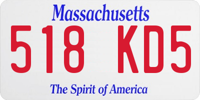 MA license plate 518KD5